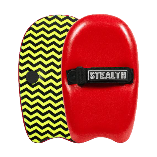 Stealth Plugga 13" soft bodysurfing handplane red yellow black
