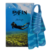 DaFiN blue zak noyle bodysurfing fins side with box