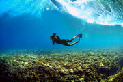 DaFiN blue zak noyle bodysurfing swimming under wave